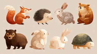 可爱森林小动物插画集合