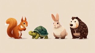 可爱小动物齐聚一堂