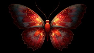 梦幻炫彩红蝴蝶