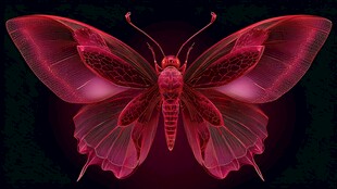 梦幻炫彩红蝴蝶