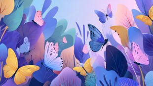 梦幻蝶舞花丛间