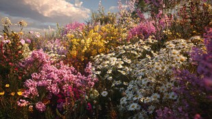 梦幻多彩野花盛放美景