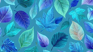 梦幻多彩树叶无缝图案