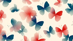 蝴蝶花朵梦幻渐变背景图