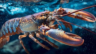 深海中的大龙虾特写