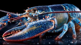 蓝色大龙虾特写