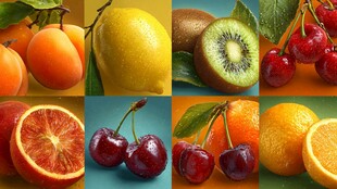 多彩新鲜水果组合展示