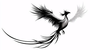 展翅飞翔的优雅凤凰