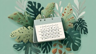 绿植环绕的迷你日历