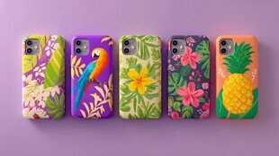 多彩热带风手机壳展示