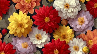 多彩花卉图案 绚丽视觉盛宴