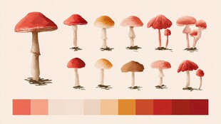 多彩蘑菇插画集合