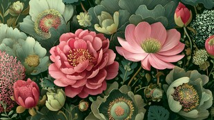 梦幻花卉图景