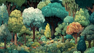 奇幻森林景观插画