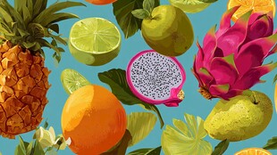 缤纷水果插画图案