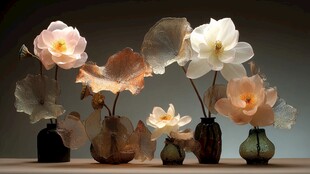 玉雕荷花摆件 雅致艺术之美