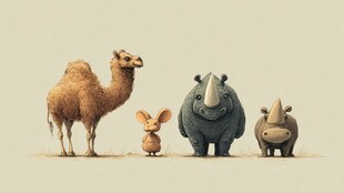 动物大集合 骆驼犀牛与鼠