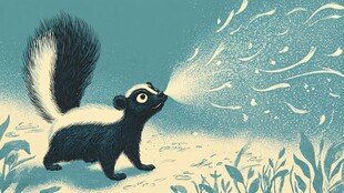 臭鼬喷射臭气瞬间画面