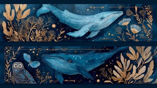 梦幻海洋生物插画