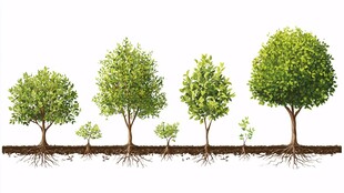 树木成长过程展示图