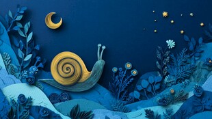 月夜下的蜗牛奇幻世界