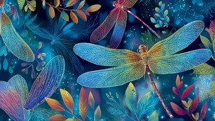 梦幻蜻蜓与多彩植物世界