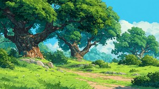 夏日林间小道的自然美景