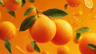 橙子飞舞 清新水果画面