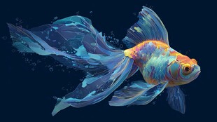 梦幻斑斓金鱼畅游深海