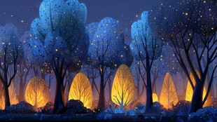 梦幻夜林 闪烁微光的神秘之境