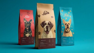 可爱狗狗主题宠物食品包装