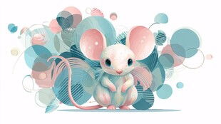 可爱小萌鼠的梦幻背景