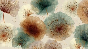 复古风蒲公英花卉图案背景