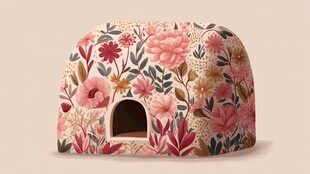 花卉图案可爱宠物小窝