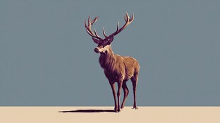 孤独站立的雄伟麋鹿