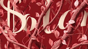 红色藤蔓环绕的立体文字