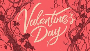 情人节主题艺术字插画