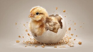 破壳而出的小黄鸡