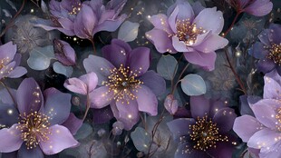 梦幻紫花 闪烁微光之景