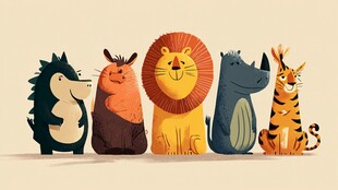 可爱卡通动物们的大集合