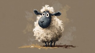 可爱搞怪的卡通绵羊形象