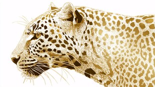 金色豹纹侧脸特写