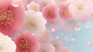 梦幻粉色花卉背景图