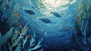 梦幻海底鱼儿畅游图景