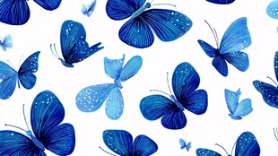 蓝色蝴蝶无缝图案背景