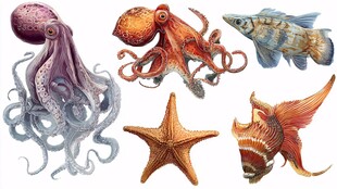 海洋生物插画集合