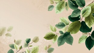 清新绿叶装饰背景图