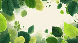 清新绿叶环绕背景图