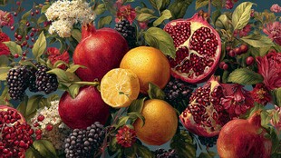 缤纷水果花卉装饰图案