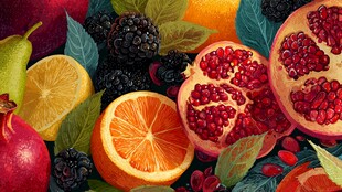 缤纷多彩的新鲜水果组合